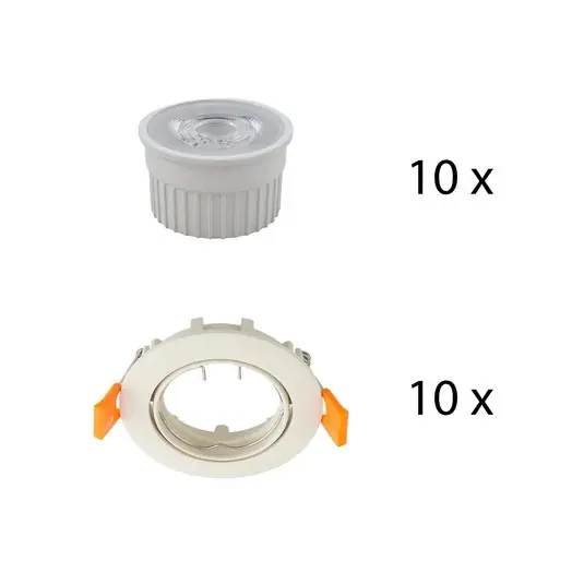 Prios vestavný stropní spot Fibur s LED modulem, béžový, sada 10 ks Nízká Cena