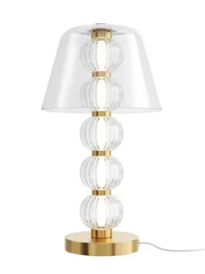LED stolní lampa AMULET, výška 45 cm, zlatá barva, kov/sklo Nejprodávanější