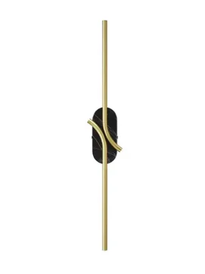 LED nástěnné světlo RENAISSANCE, mosaz/černá, výška 63 cm, 2 svítidla. Oblíbený