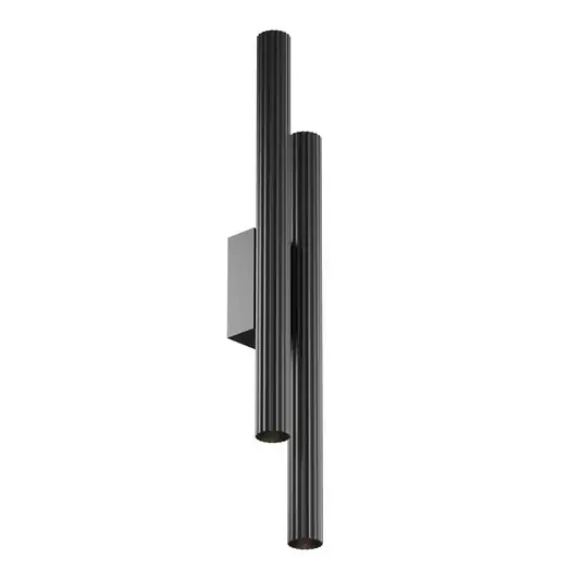 LED nástěnné světlo Calipso, černé, výška 49 cm, kov, 4 svítidla. Vrácení Zdarma