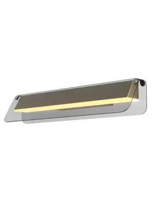LED nástěnné světlo FLAT, šedá/mosaz, šířka 43 cm, sklo/kov Kup Teď