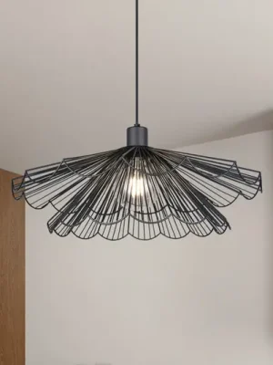 Závěsné světlo Margarita, Ø 50 cm, černé, E27, kov Víkendová Akce