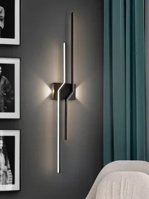 LED nástěnné světlo Zig Zag, výška 100 cm, černá, kov, 4 svítidla. Expresní Doručení