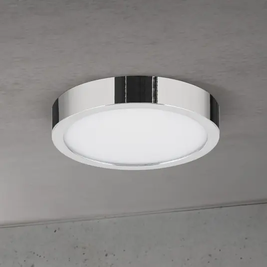 Sezónní Sleva LED stropní svítidlo Disc, chromová barva, Ø 14 cm, CCT, kov