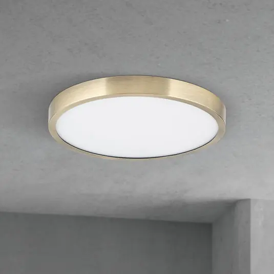 LED stropní svítidlo Disc, antická mosazná barva, Ø 24 cm, CCT Nová Kolekce