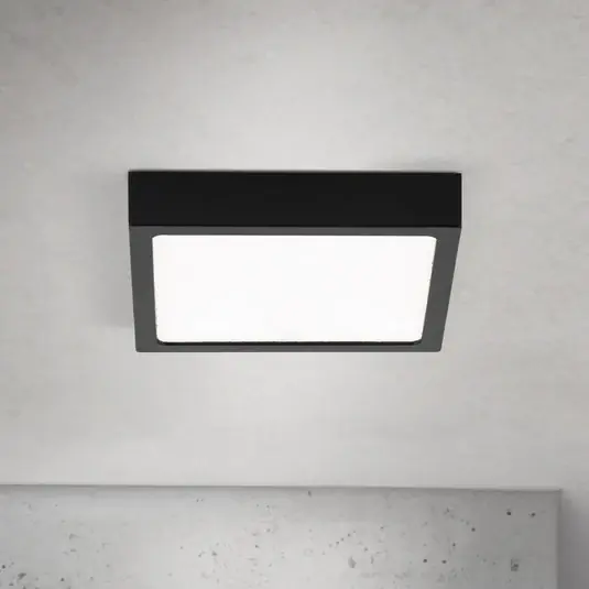 LED stropní svítidlo Disc, černé, délka 14 cm, CCT kov Časově Omezené