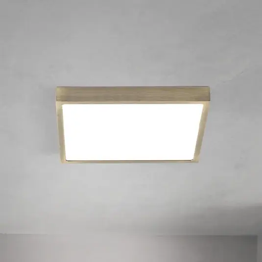 Ověřený LED stropní svítidlo Disc, antická mosazná barva, délka 24 cm, CCT