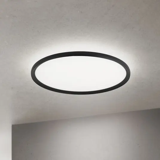 LED stropní svítidlo Kant, Ø 60 cm černé, CCT kov/plast Poslední Šance