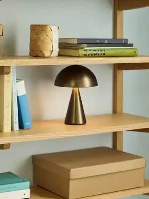HÜBSCH LED stolní lampa Mush, mosaz, výška 20 cm Vysoce Kvalitní