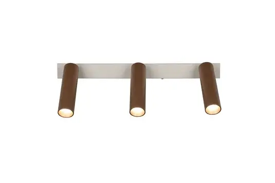 LED stropní bodové světlo Ambala. Délka 44 cm, šedá/hnědá, 3-křídlá. Akční Cena