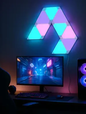 Bezpečná Platba Calex Smart LED nástěnné světlo TRIANGLES, 9dílné, RGBW, stmívatelné