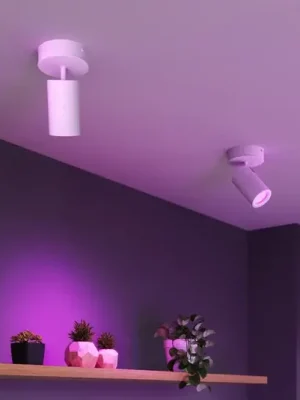 Calex Smart stropní bodové osvětlení, bílé, Ø 10 cm, 1 žárovka, GU10-LED RGBW Víkendová Akce