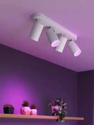 Calex Smart stropní bodové osvětlení bílé délka 49 cm 4-flg. GU10-LED RGBW Jen Po Omezenou Doba