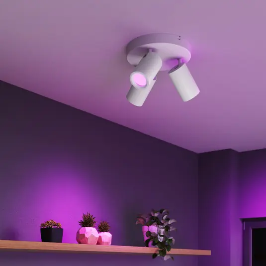 Oblíbený Calex Smart stropní bodové osvětlení, bílé, Ø 21 cm, 3 žárovky, GU10-LED RGBW
