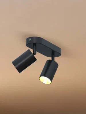 Přímo Od Výrobce Calex GU10 stropní bodové osvětlení, černé, délka 21 cm, 2-křídlé, kovové