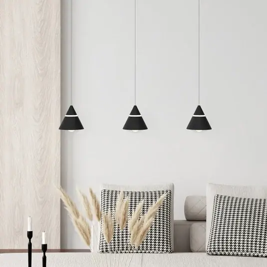 Výprodej Závěsné LED světlo Romeo, délka 55 cm, černé, kovové, 3ramenné.