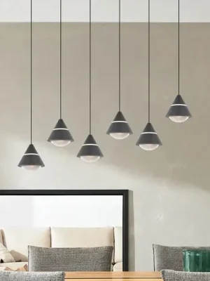 Závěsné světlo LED Romeo, délka 75 cm, černá, kov, 6 ramen. Nejprodávanější