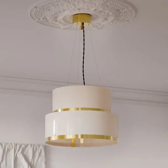 Závěsné světlo Marcel od Rydens, mosaz/bílá, Ø 50 cm Expresní Doručení