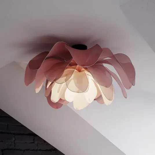 Výprodej Stropní světlo Lou Lou od Rydens, růžové, Ø 80 cm, textilní