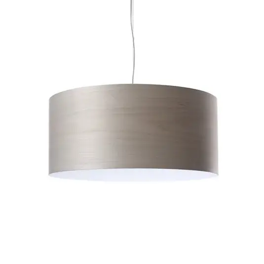 LZF LED závěsné světlo Gea, šedé, Ø 42 cm, dřevo Vrácení Zdarma