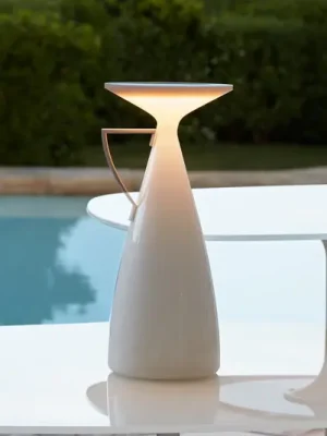 Nejlepší Volba Kartell LED stolní lampa na baterie Camomille, bílá, výška 24 cm