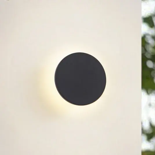 Arcchio LED venkovní nástěnné svítidlo Gravo, Ø 16 cm, černá, IP65 Speciální Cena