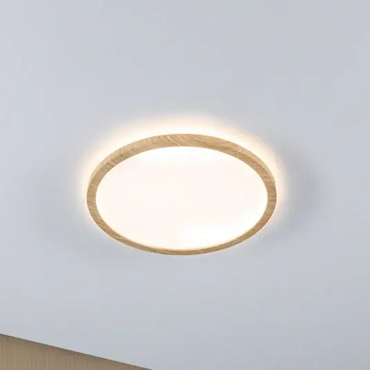 Cenově Výhodný Paulmann LED stropní svítidlo Atria Shine Ø29cm dub IP44 3.000K