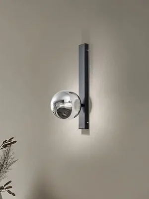 Speciální Cena Nástěnné světlo Rumba, černá/kouřově šedá, sklo/kov, výška 40 cm