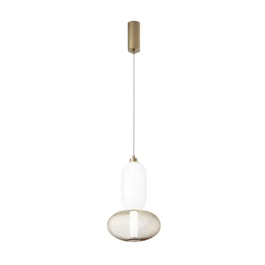 Závěsné světlo LED INKAS, výška 41 cm, zlatá barva sklo/kov CCT Super Cena