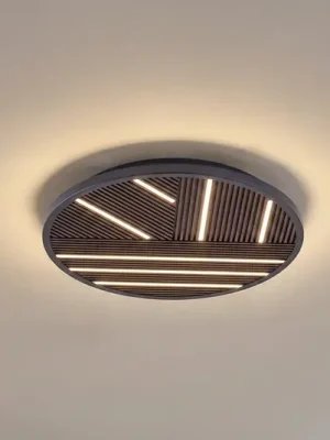 Cenově Výhodný Lucande LED stropní svítidlo Orven, dřevo, Ø 50 cm, stmívatelné