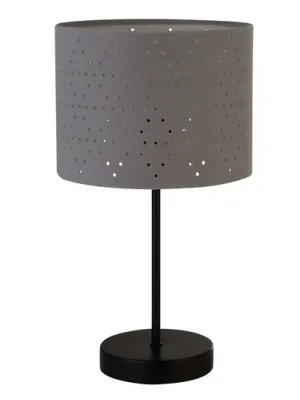 Stolní lampa Taave, šedá/černá, textil, kov, 27 cm, E14 Horká Nabídka