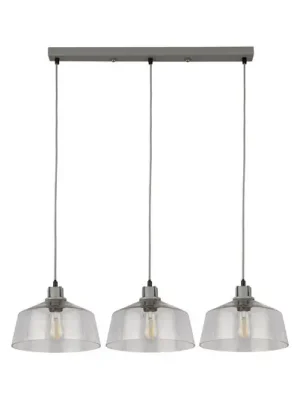 Nejlepší Cena Závěsné světlo Thaloria, transparentní, sklo, 3 žárovky, 80 cm