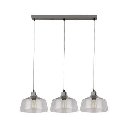 Nejlepší Cena Závěsné světlo Thaloria, transparentní, sklo, 3 žárovky, 80 cm