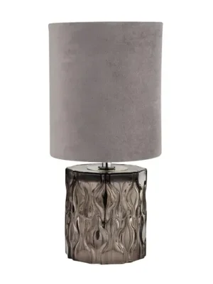 Stolní lampa Nyssa, šedá, textil/kov, 28 cm, E27 Časově Omezené