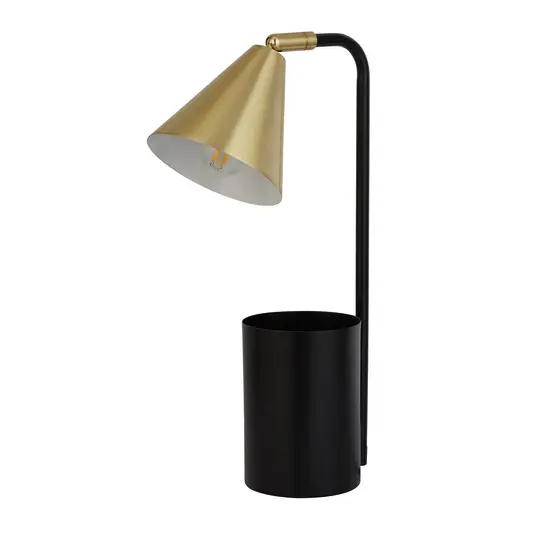 Stolní lampa Rivan, černá/zlatá, kov, 41 cm, E14 Akční Cena