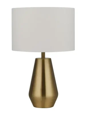 Stolní lampa Laynie, mosaz/béžová, kov/textil, 24 cm, E14 Odeslání Ihned