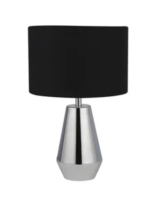 Stolní lampa Laynie, šedá/černá, kov/textil, 24 cm, E14 Nízká Cena