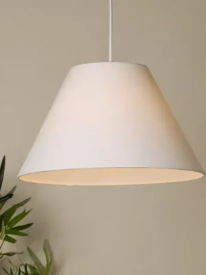 Nejprodávanější Závěsné světlo Lyta, bílé, Ø 38 cm, textil, E27, kuželový tvar