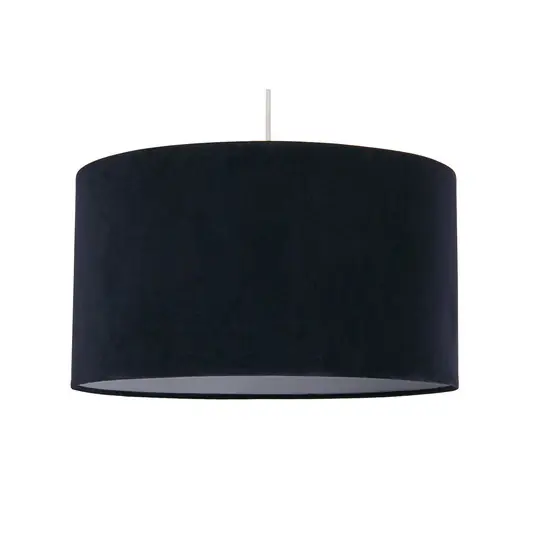 Přímo Od Výrobce Závěsné světlo Mersana, Ø 50 cm, tmavě modré, samet, E27