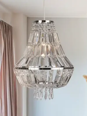 Závěsné světlo Dietana, čiré/šedé, kov, Ø 30 cm, E27 Expresní Doručení