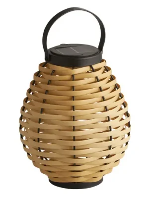 Poslední Šance Solární LED terasové svítidlo Netan, hnědé, ratan, 23 cm, IP44