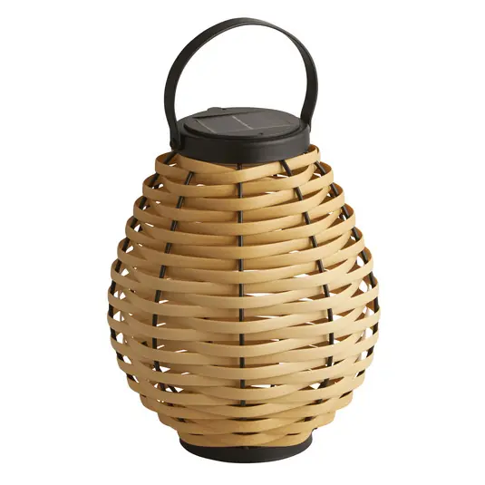 Poslední Šance Solární LED terasové svítidlo Netan, hnědé, ratan, 23 cm, IP44