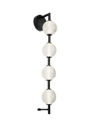 LED nástěnné světlo Abeona, výška 72 cm, černá, kov, 4 svítidla. Poslední Šance