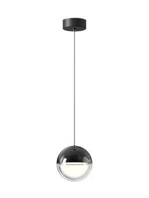 Závěsné LED světlo Zirea, černé/chromové, Ø 12 cm, kov Vrácení Zdarma