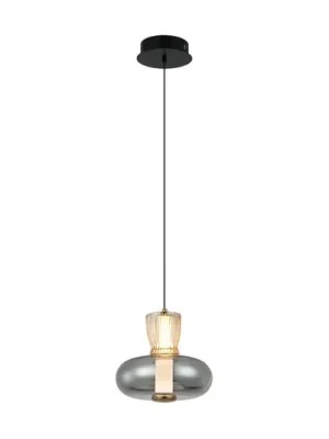 Závěsné světlo LED Sire, Ø 22 cm, kouřově šedá/bronzová, kov/sklo Levný