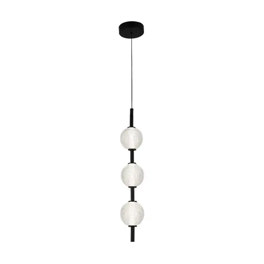 Poslední Šance Závěsné LED světlo Abeona, Ø 10 cm, černá, kov/sklo, 3 svítidla.