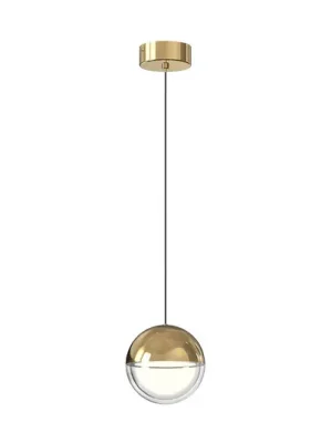 Poslední Šance Závěsné LED světlo Zirea, zlatá barva, Ø 12 cm, kov