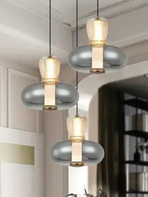 Závěsné světlo LED Sire, Ø 42 cm kouřová/bronzová kov/sklo 3 sv. Finální Výprodej
