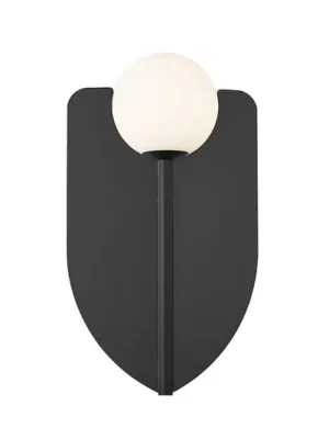 Ihned K Objednání Nástěnné světlo Fedora, výška 37 cm, černá, kov/sklo