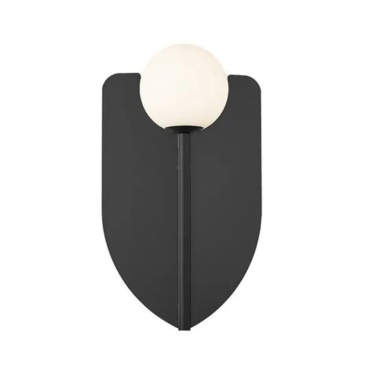 Ihned K Objednání Nástěnné světlo Fedora, výška 37 cm, černá, kov/sklo